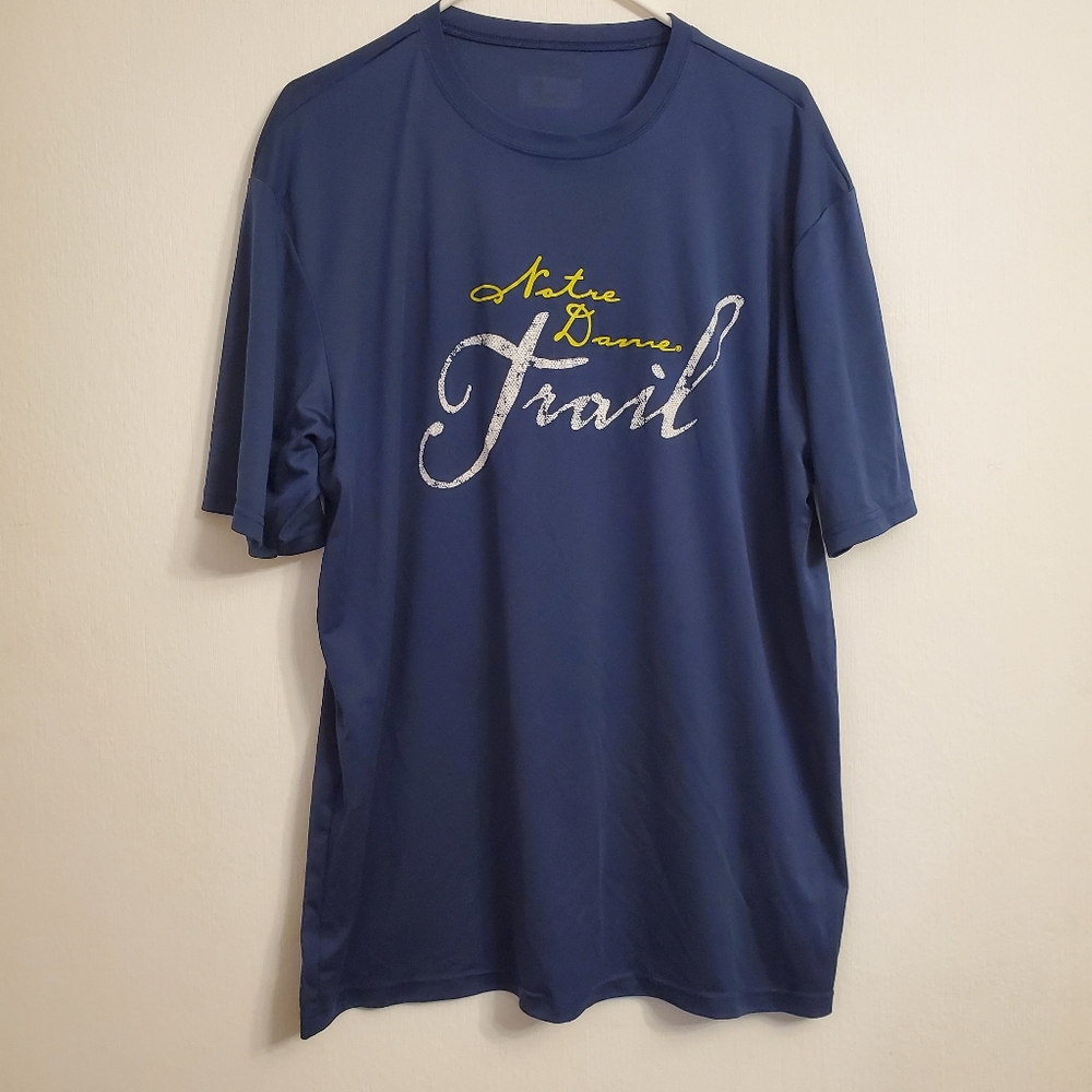 Notre Dame Fighting Irish Dri Fit TEE T Shirt Notre Dame Trail Size XL Navy